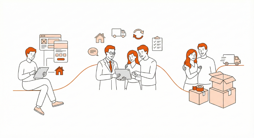 Illustration : Processus de déménagement simple